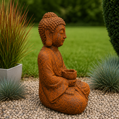 XL Buddha Shiva Gartenfigur aus Steinguss 48 cm – Frostfest, Wetterfest & Handgefertigt in Deutschland