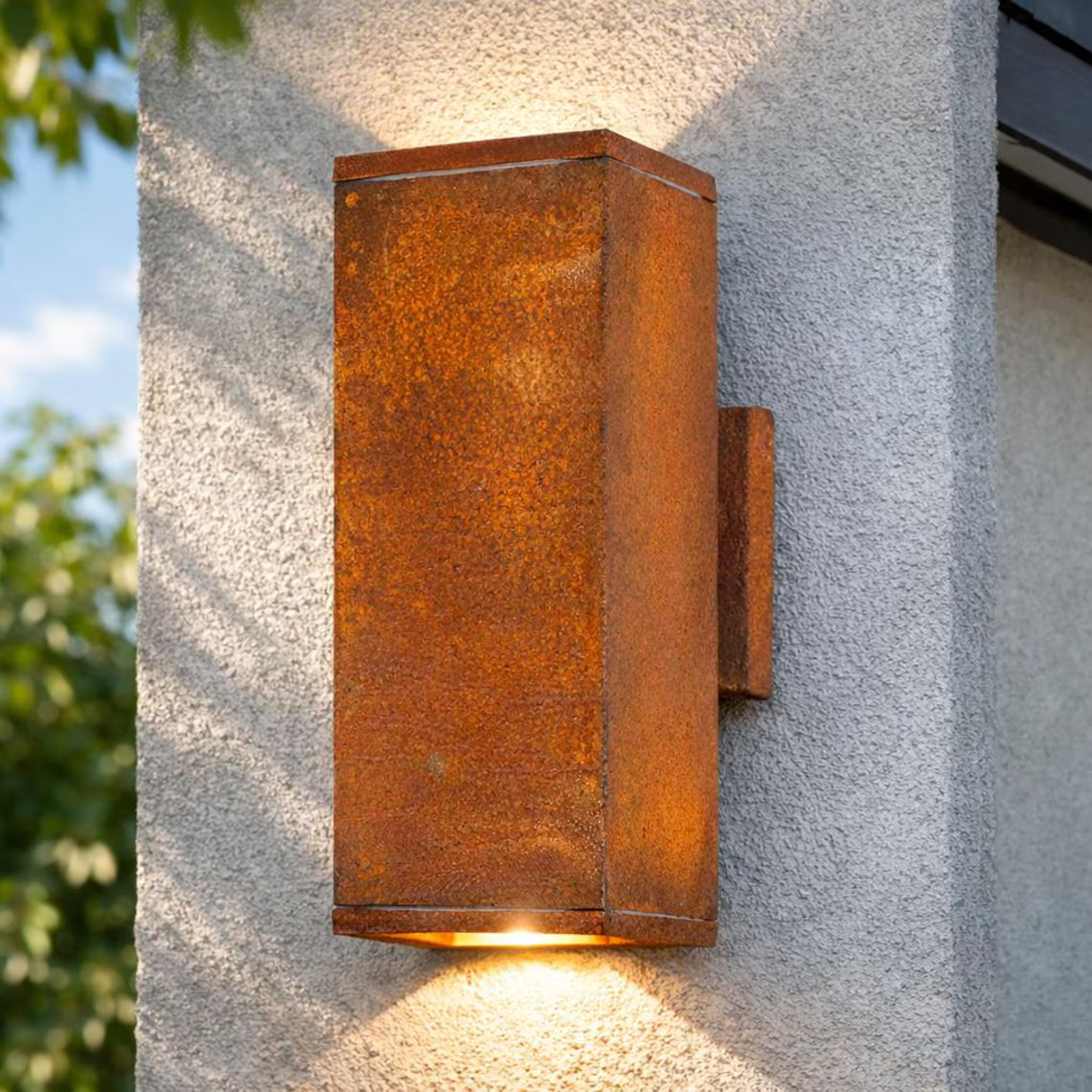 Rust Up & Down Außenwandleuchte – Echte Rostbeschichtung | GU10 | IP44 | 110V & 230V