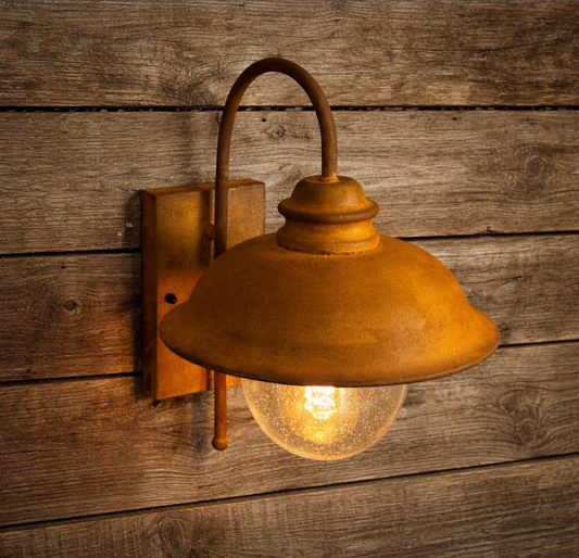 Rustikale Außenwandleuchte Echtrost – Industrielampe Vintage – E27 Wandlampe für Garten & Terrasse