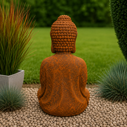 XL Buddha Shiva Gartenfigur aus Steinguss 48 cm – Frostfest, Wetterfest & Handgefertigt in Deutschland