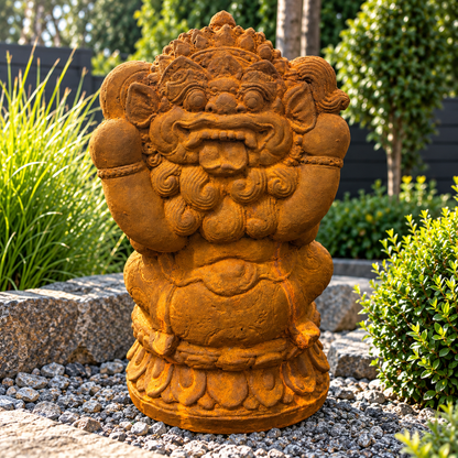 Ganesha Gartenstatue in Rostoptik – handgefertigt in Deutschland
